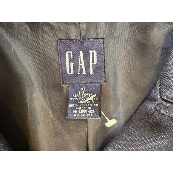 VTG GAP Mid Length Denim Double Breasted Trench Coat Women's Size XL Dark Wash - Picture 4 of 16